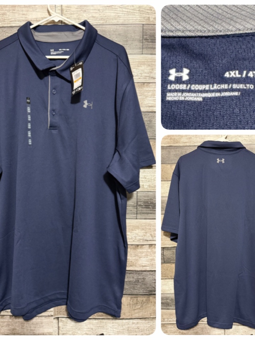 Under Armour Loose Fit Polo Shirt Men’s 4XL Navy Blue Short Sleeve Golf